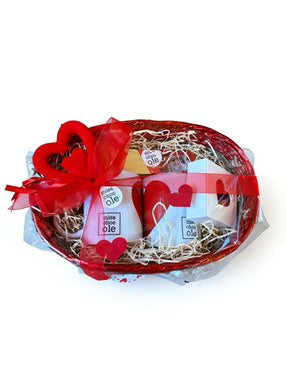 CESTA DE REGALO "DOS CORAZONES" PARA SAN VALENTÍN