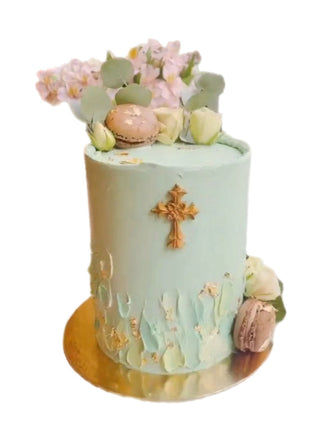 TARTA DE COMUNIÓN CLÁSICA CON MACARONES