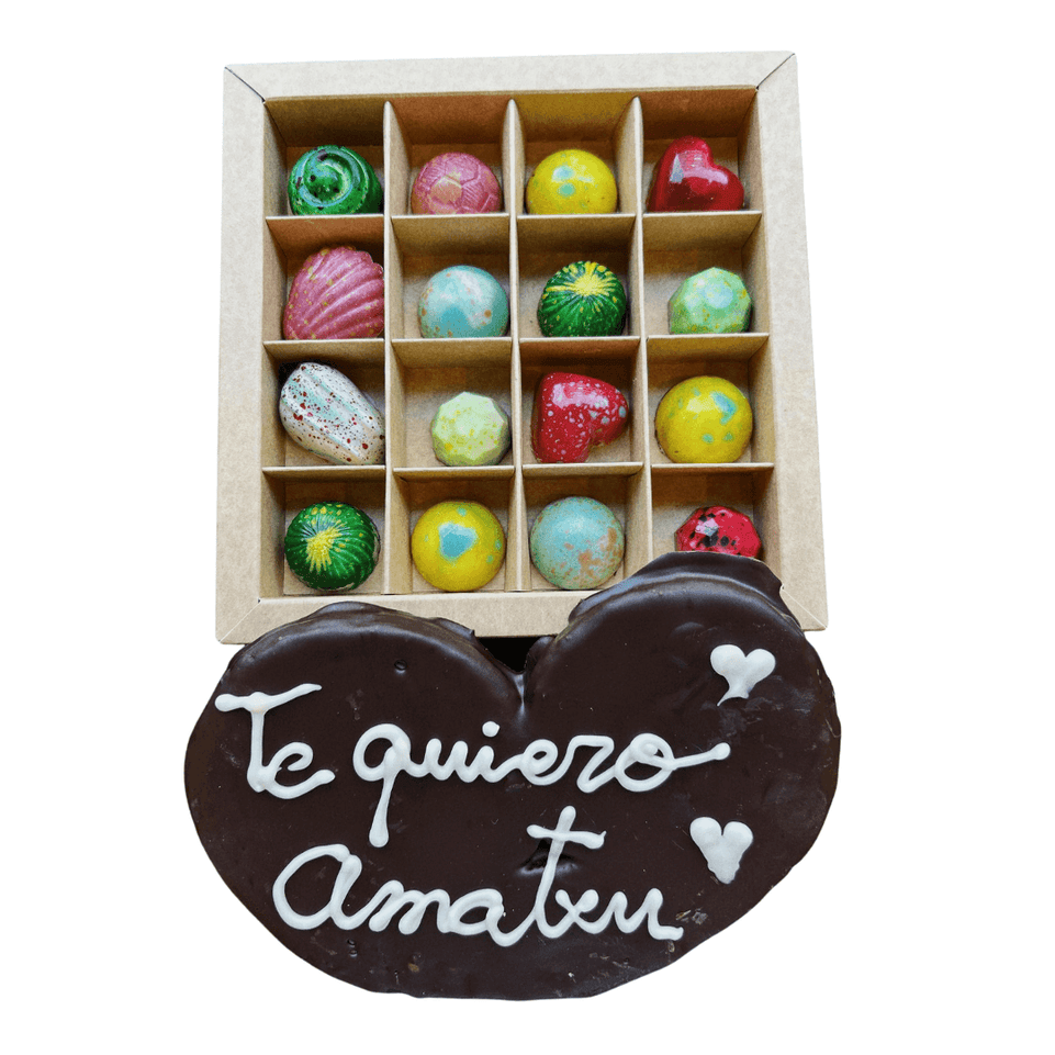 CAJA BOMBONES 16 y PALMERA CHOCOLATE